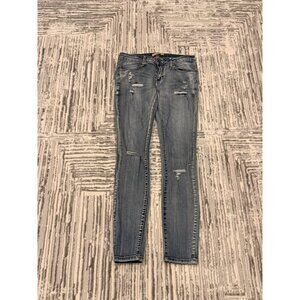 LOLO Jeans women's size 5 blue distressed mid-rise stretch jeans